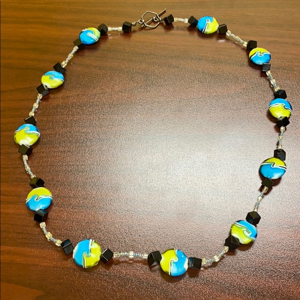 Glass And Beaded Necklace Kitschy